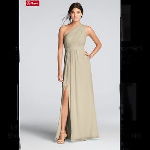 David’s Bridal One Shoulder Chiffon Dress